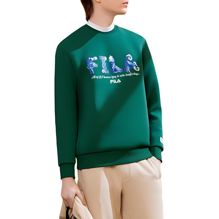 Fila X V&A LIANMINGKUAN Sweatshirt Men's Bamboo Emerald Green F11M418201F-DG
