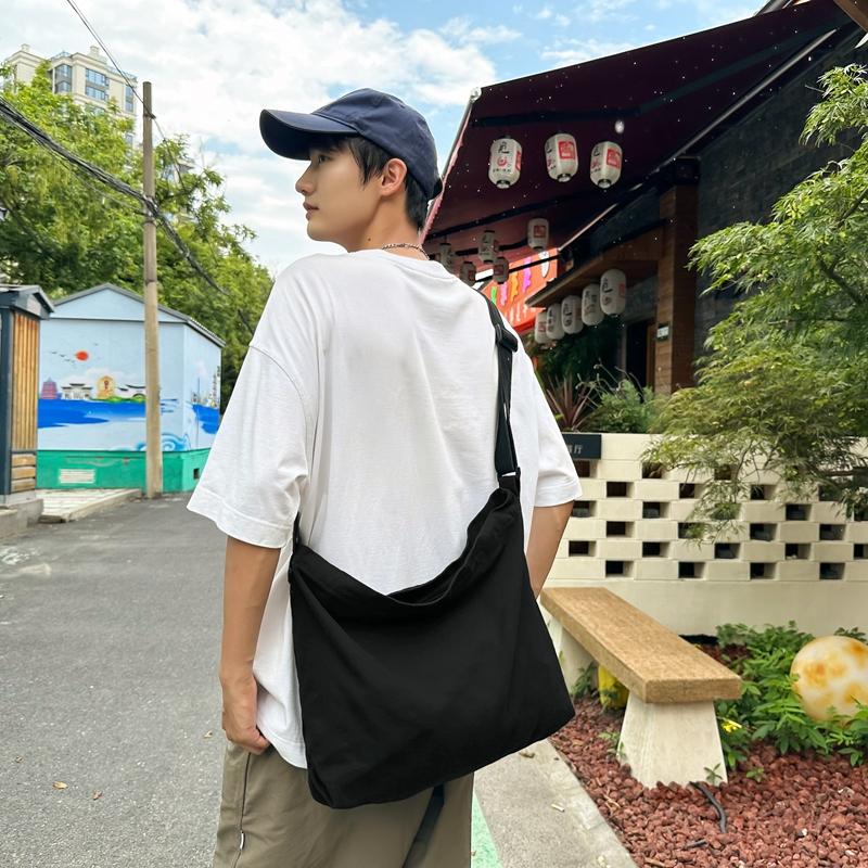 Studentka płócienna torba męska damska torba na ramię kampusowa torba na ramię w jednolitym kolorze