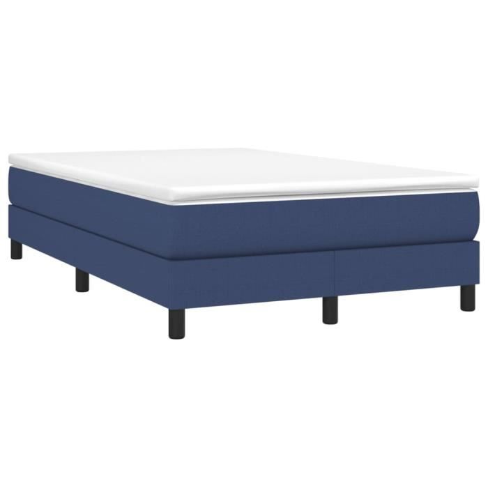 3144067 vidaXL Lit à sommier tapissier avec matelas Bleu 120x200 cm Tissu