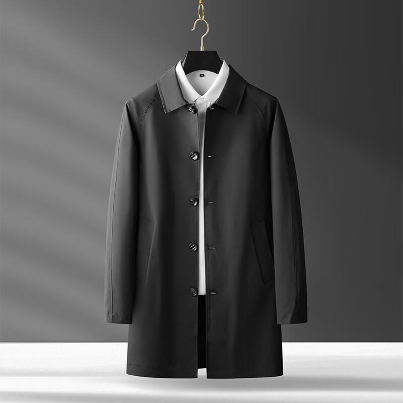 Firstview Men's Urban Casual Mid-Length Lapel Windbreaker