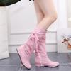 Womens Fashion Faux Suede Slouchy Boho Fringe Winter Mid Calf Boots