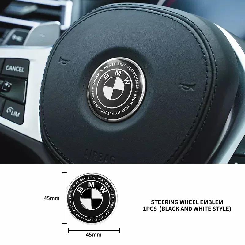 

45/56/68/74/82mm Car Bonnet Hood Front Badge Emblem Rear Trunk Logo Wheel Center Hub Cap Stickers For BMW E36 E46 E60 E90 E91