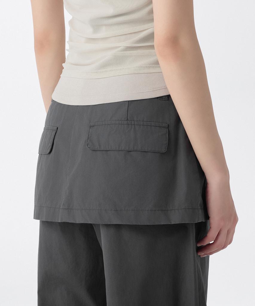 MUSINSA STANDARD WOMAN Women'S Wrap Skirt Parachute Pants [Dark Gray]