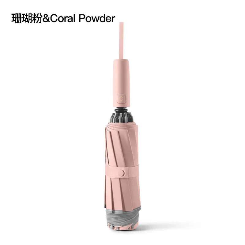 

Зонт обратного сложения 10 спиц черное покрытие UPF50+ автоматическое открытие большой солнцезащитный дождевик в наличии metal-fiber composite&10K розовый