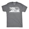 Mens Think Outside Funny No Box Necessary Hiking Camping Vintage Graphic T Shirt