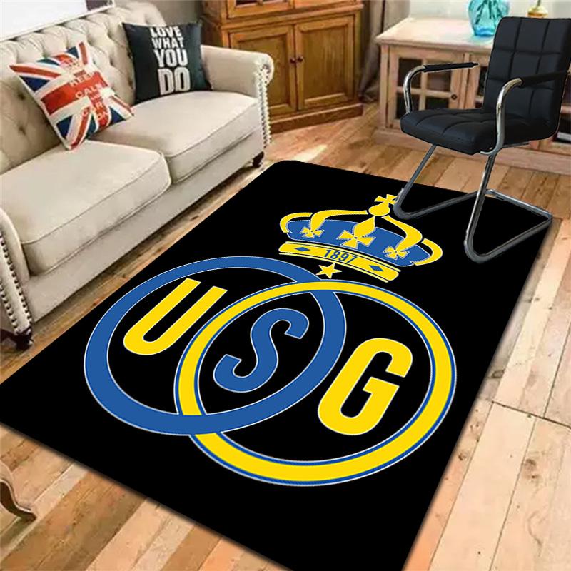 Kobercový vzor Union Saint Gilloise Podložka na podlahu do obývacího pokoje nebo ložnice Měkký a pohodlný koberec Dárek k narozeninám a svátku.