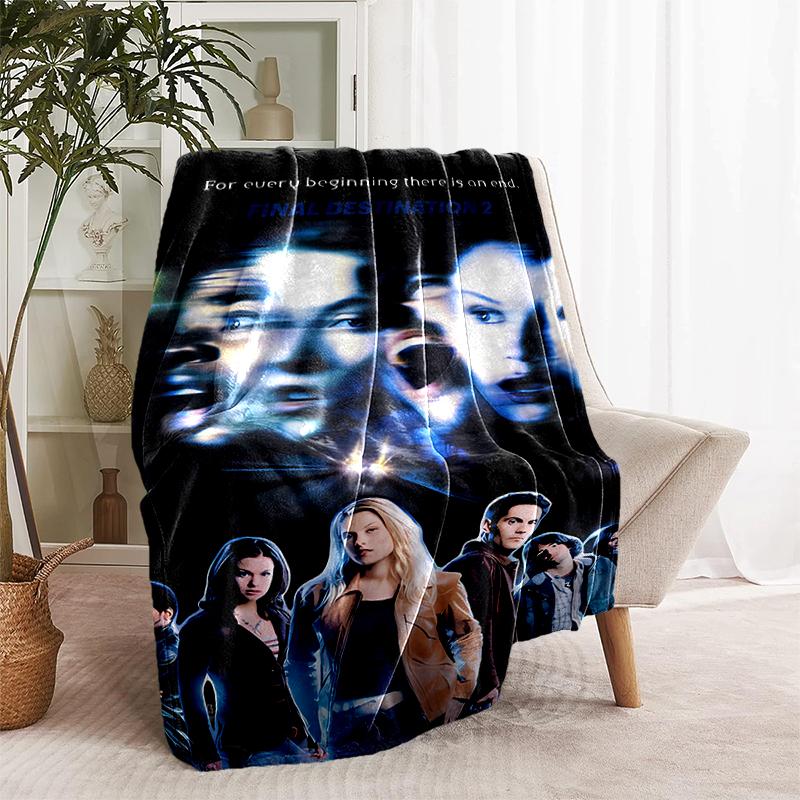 1pc Blanket Final Destination Bloodlines1 Print Design, Lightweight Blanket for Sofa, Bed- Soft &Warm, Gift for All Seasons Like Christmas, Halloween