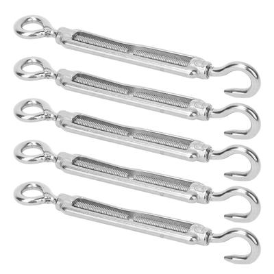 5 Stück 304 Edelstahl Drahtseil Spanner Spannschloss Haken & Öse für Innen Außen(M6 )