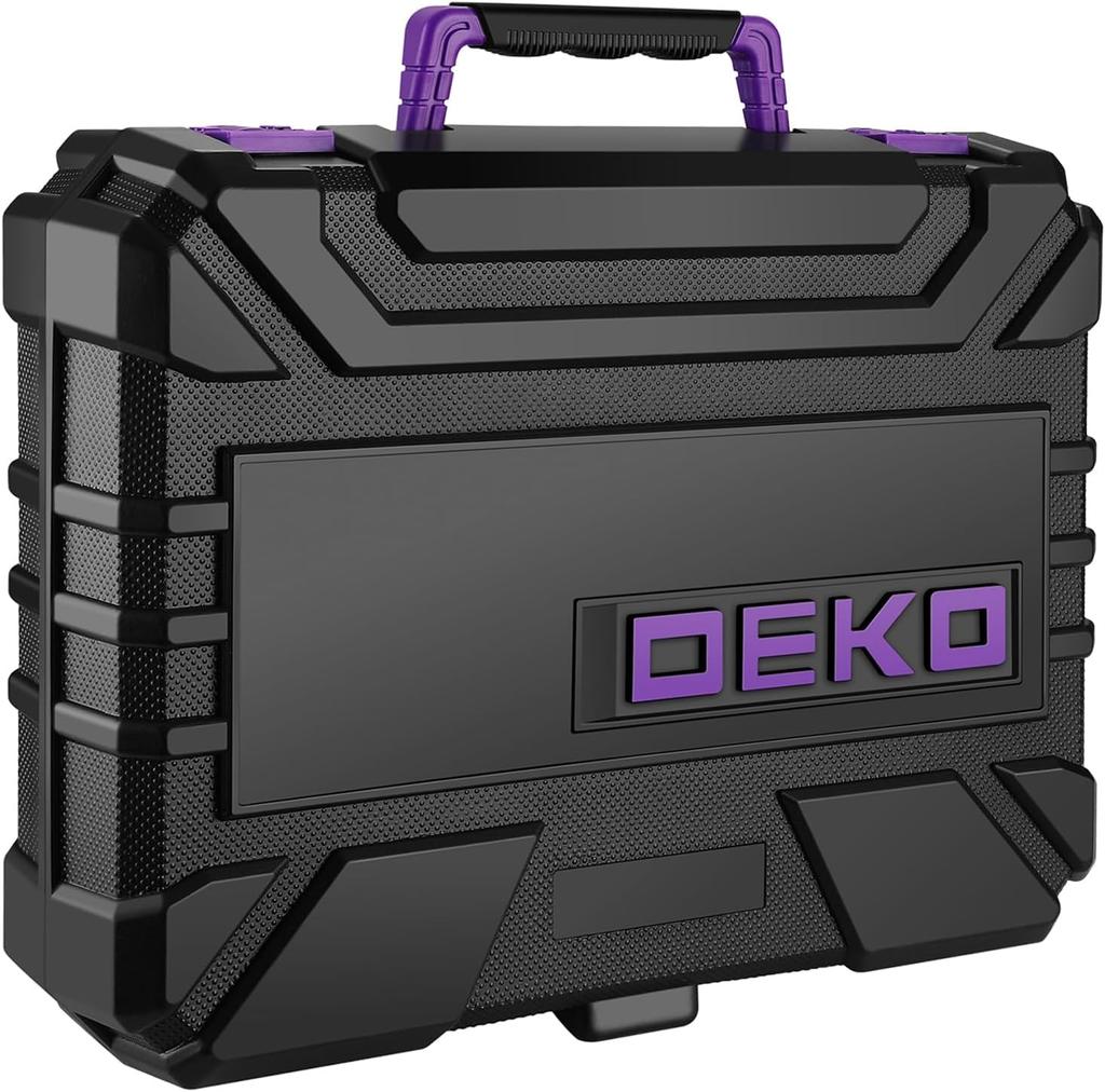 Tool Set with 8V Electric DIY Tool Power Tool Household Furniture Home Carpentry Tool Set with Convenient Storage Purple 126-Piece Drill, Set, Drill,