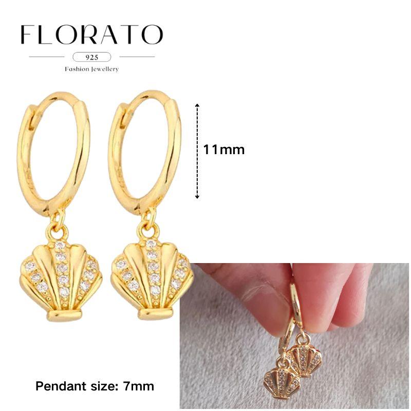 Evil Eye 925 Silver Ear Needle Exquisite Shell Zircon Retro Geometric Pendant Earrings for Women Fashion Party Jewelry