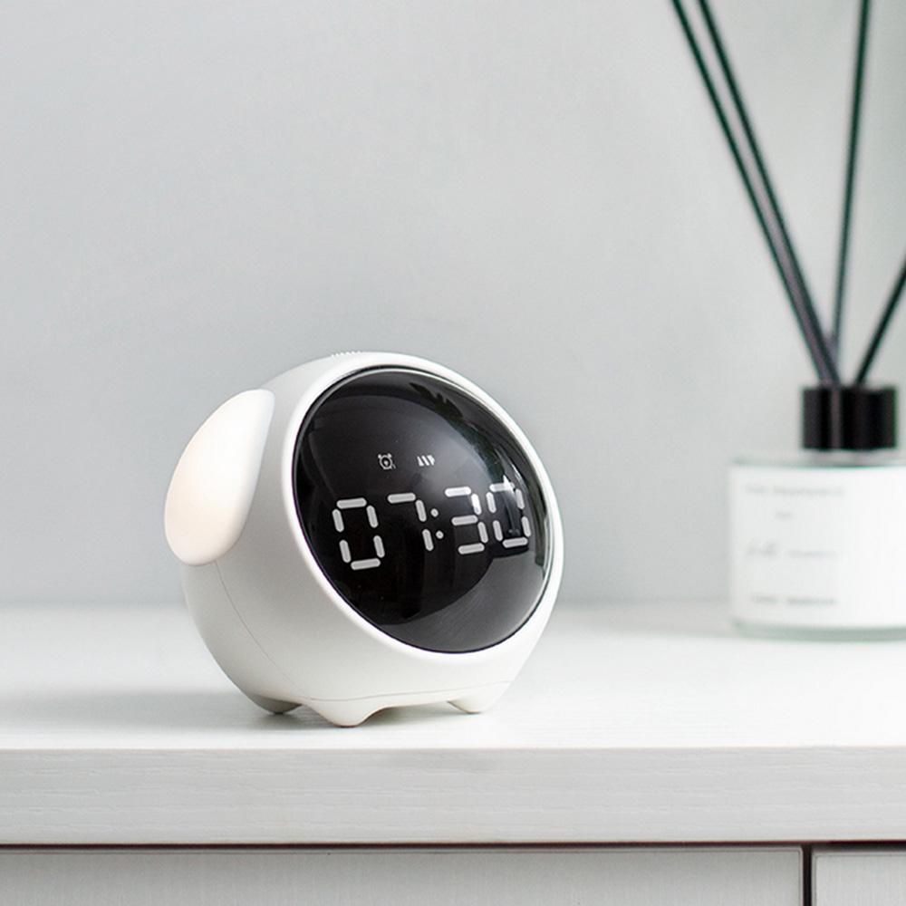 New Night Light Cute Expression Alarm Clock Child Alarm Clock Voice Controlled Light Multifunctional For Home Thermometer