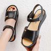 Large size women's sandals 2025 summer new rubber and plastic Velcro flat sole middle-aged and elderly soft sole mother-in-law sandals mother shoes