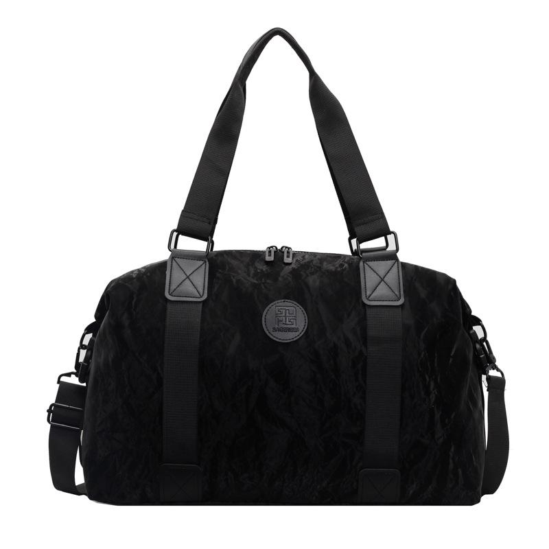 

New velvet lightning large capacity travel bag women s tote bag multifunctional fitness business trip storage duffle bag чорний