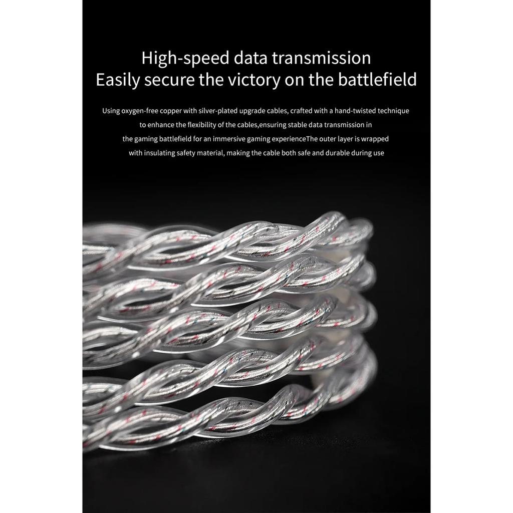 QKZ Cablu Căști Q7MAX cu Microfon HiFi Căști cu Fir de Înlocuire Cablu de Upgrade 2.5/3.5/4.4MM/TypeC/MMCX/2Pin pentru KZ EDX PRO TRN