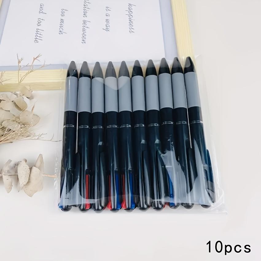 

Шариковые ручки, одна с красными, синими и черными чернилами, гелевый пишущий узел с боковым нажимом, быстросохнущие и легко пишущие