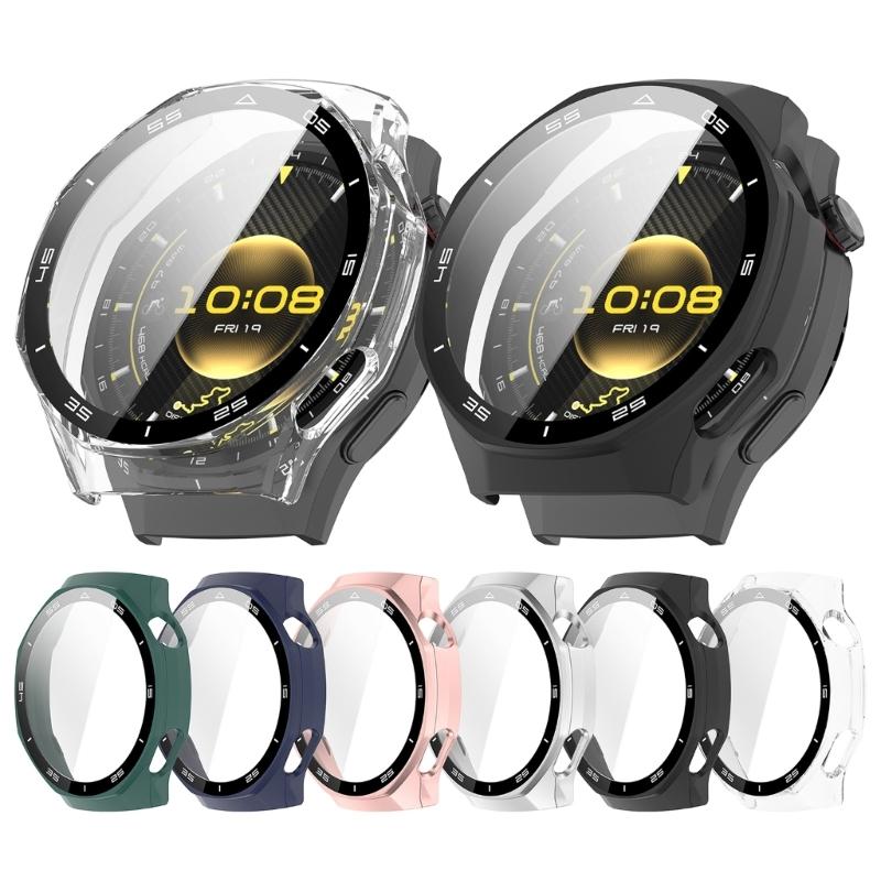 Precise Cut Protective Case With Tempered Glass For 46MM Smartwatch Full Guard Shockproof Cover Easy Snap Installation