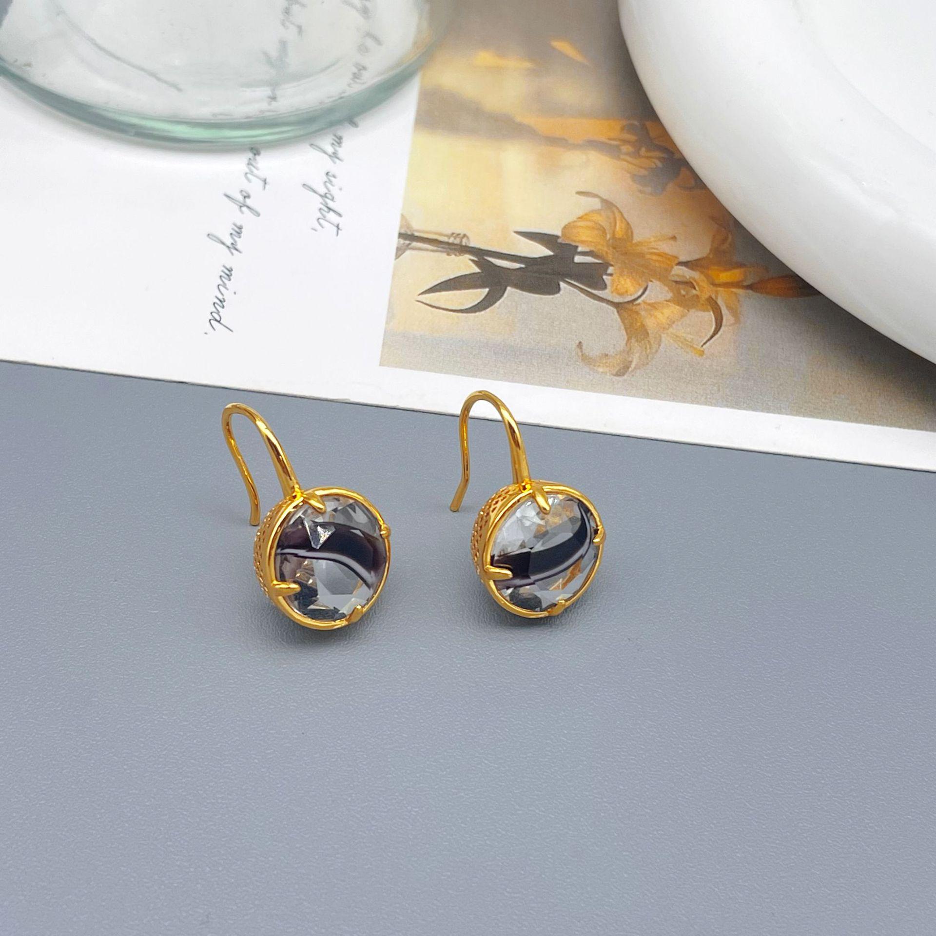 

Корейские серьги-подвески с ажурной сеткой и стеклянными бриллиантами – Универсальные, роскошные крючки для уникального стиля женщин.