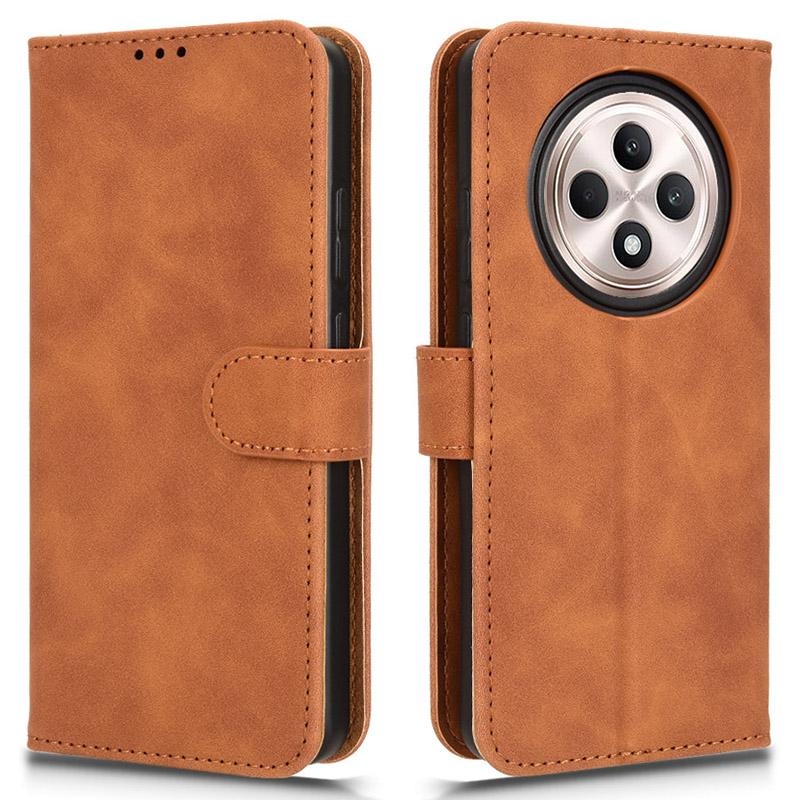 

Чехол для Oppo Reno12 F 5G из кожи с эффектом «кожа», кошелек-фолио, откидной, противоударный чехол для телефона Brown