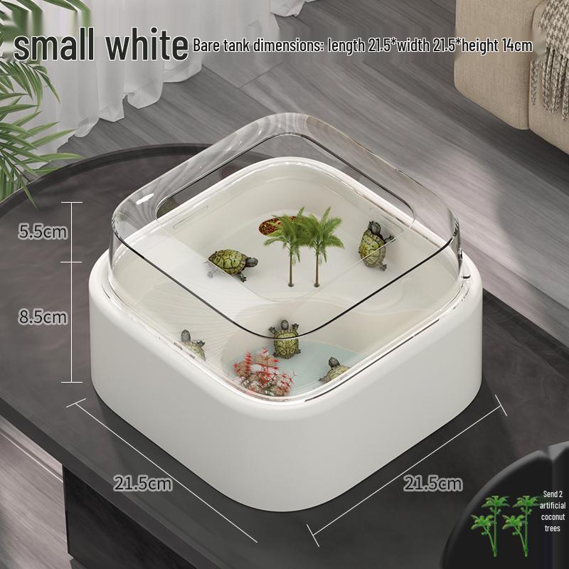 

Акриловый террариум для черепах с солнечной террасой - Креативный экологичный аквариум для черепах и рыб 21.5*21.5*14
