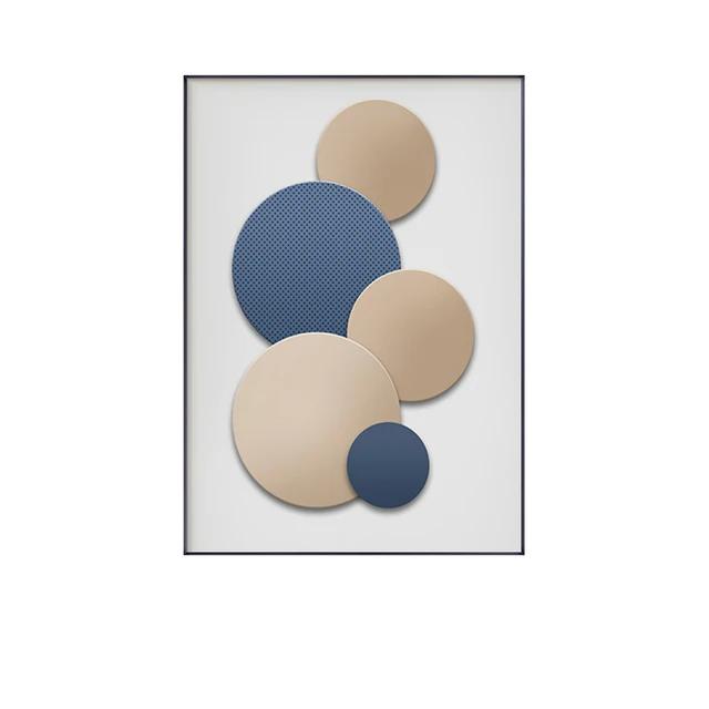 Abstract Blue White Geometric Canvas Painting Posters and Prints Nordic Wall Art Pictures Bedroom Living Room Home Decoration No Frame