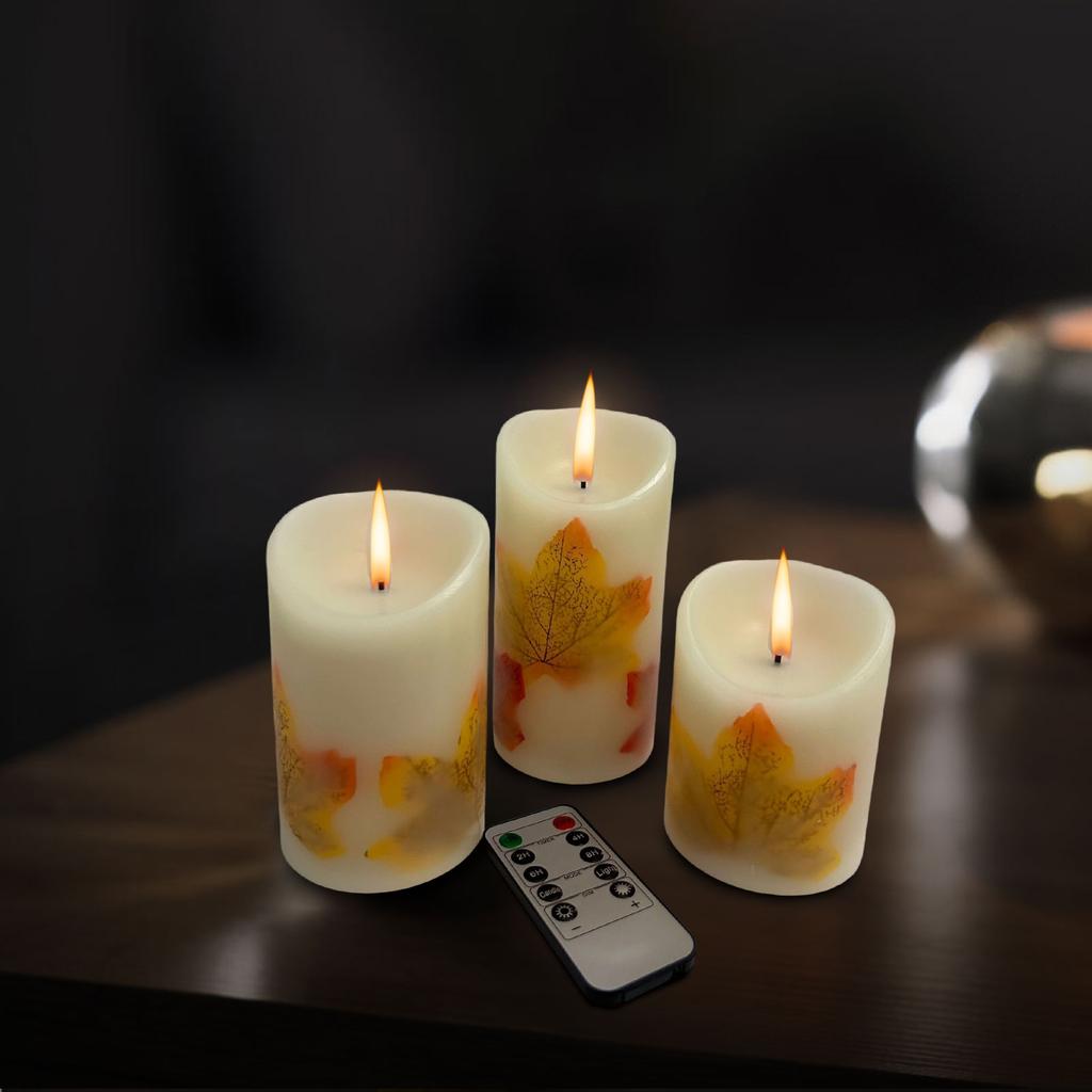 LED Electronic Candle Light Maple Leaf Simulation Swing Home Thanksgiving Christmas Hotel Decoration