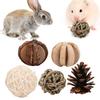 Small Pet Natural Wooden Handmade Ball Set Hamster Rat Mice Toy Accessories