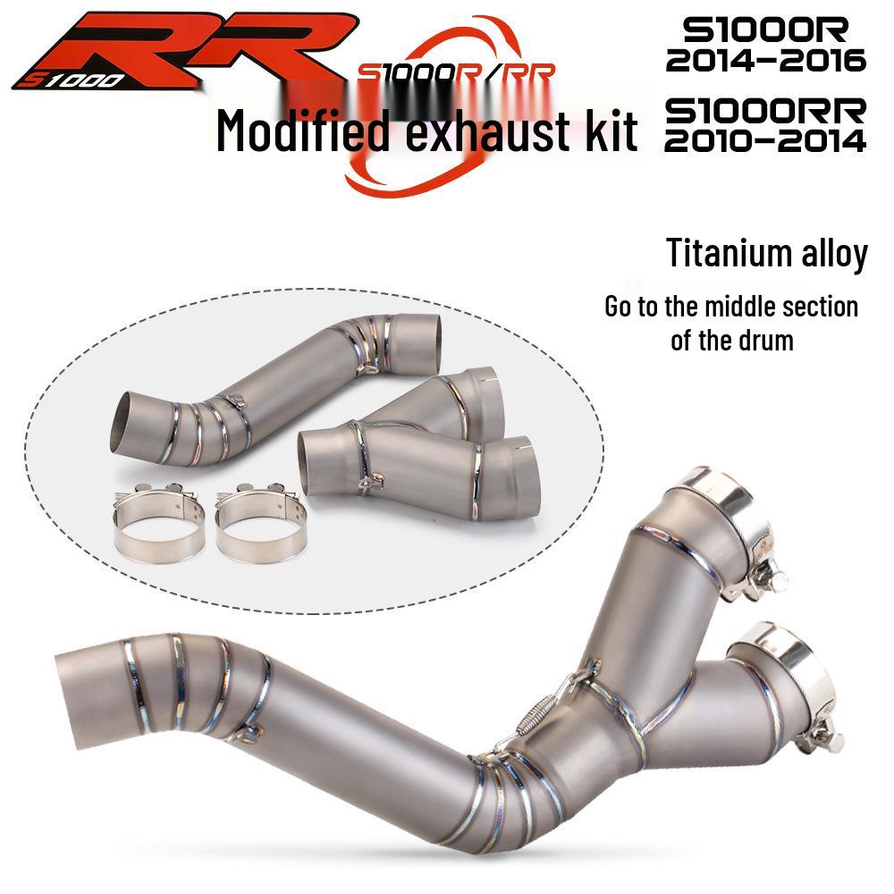 Applicable S1000RR/S1000R Titanium Mid-Pipe (2010-2016) Backpressure Muffler Removal Exhaust Mod