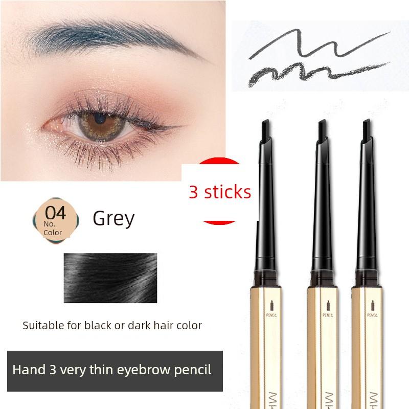 3 | Small Gold Bar Eyebrow Pencil Waterproof Long Lasting Fadeless Sweat-Proof Extremely Fine Nature Wild Eyebrow Vivid Female Beginner