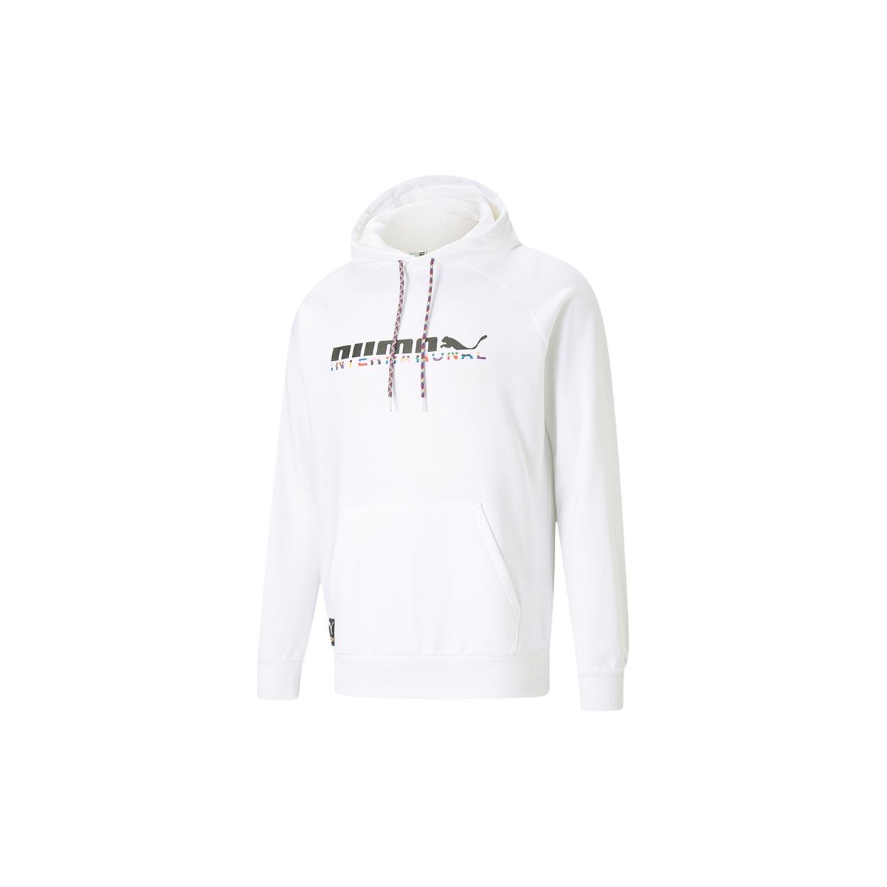 PUMA International Graphic Hoodie  White Grey  Men s 531329-02 M