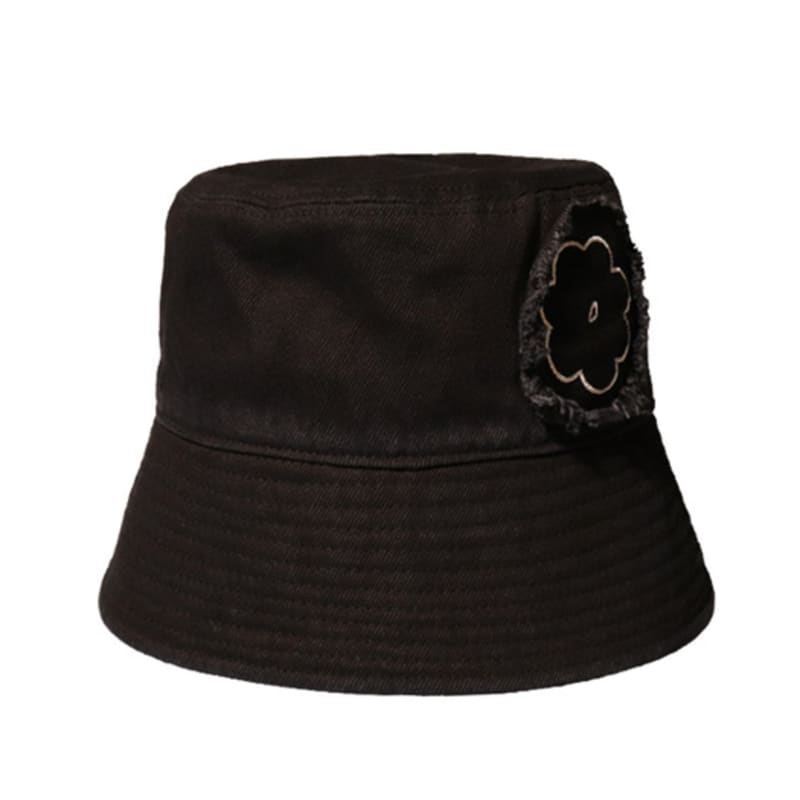 ELKE BLOEM FLOWER PATCH COTTON Black BUCKET HAT