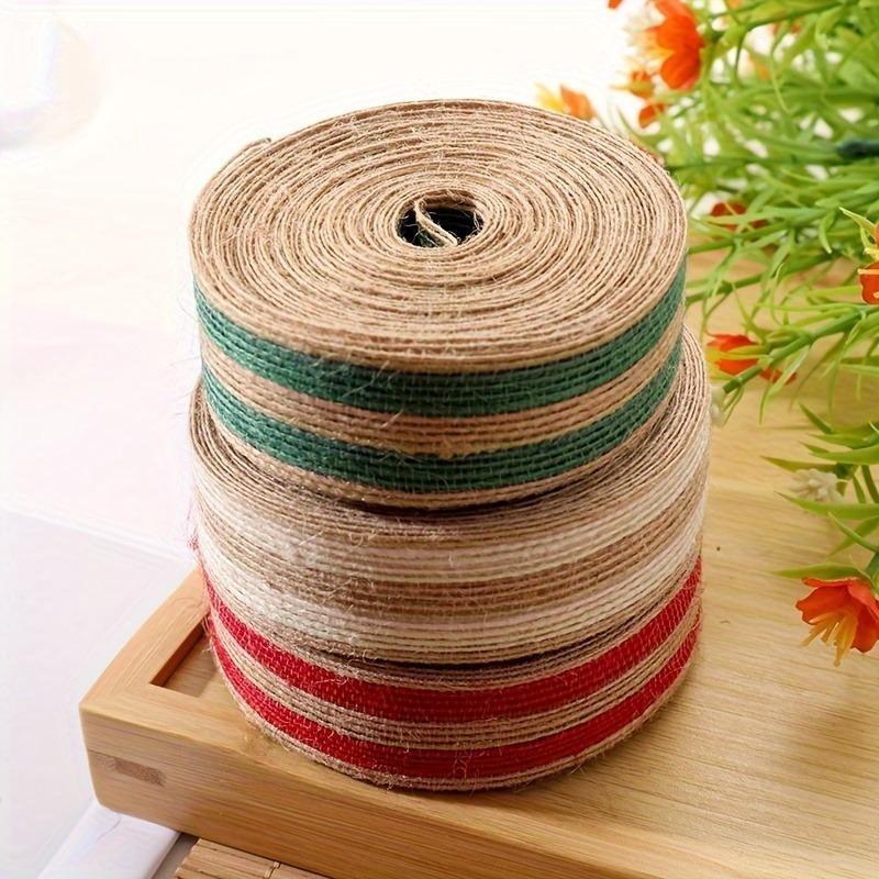 Vintage-Inspired Burlap Ribbon Set - 0.98inch/10 Yards Natural Jute Fabric for Wedding Decor Crafts Bows
