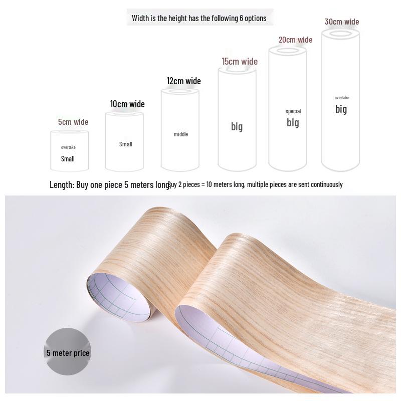 Vanntett selvklebende gulvlist og kantlist med trestruktur for møbelrenovering og sokkeldekorasjon