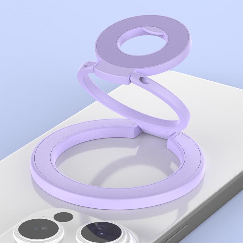Magnetic Magsafe Phone Holder: Double Ring Stand with Strong Grip for Desktop & Finger Use
