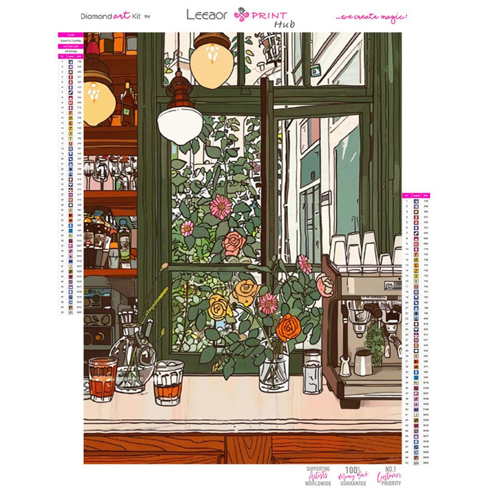 Flower 5D DIY Diamond Painting Landscape Diamond Embroidery Cross Stitch Set Full Round Diamond Mosaic Home Wall Decoration Gift