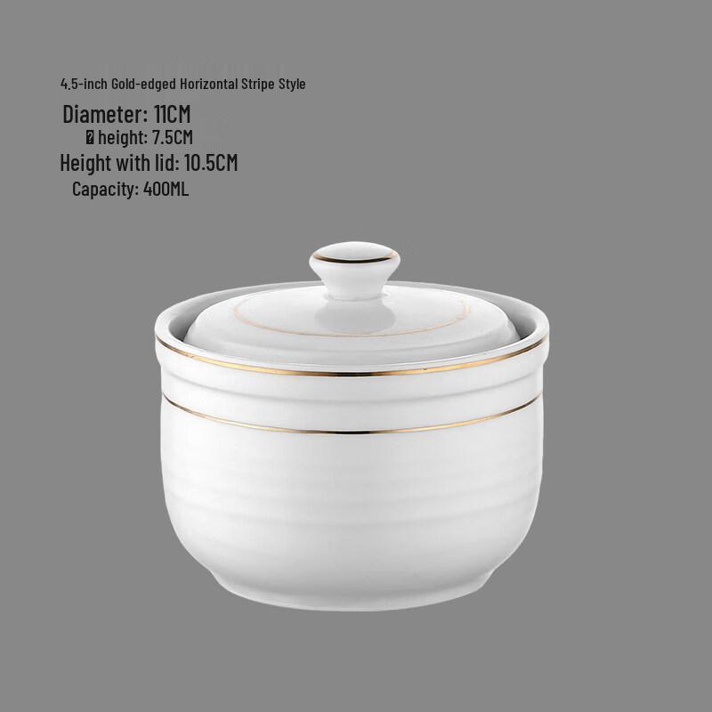 Ceramic Double Boiler Stew Pot with Lid