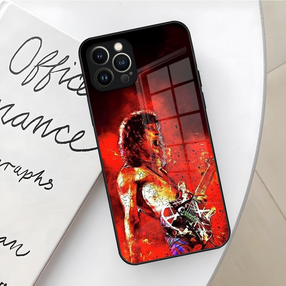 Eddie Van Halen Graphic Guitar Phone Case for Iphone 17 16 Air 15 14 12 11 13 Pro Max Mini X Xr Xs Se Puls Glass Cover