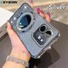 KEYSION Luxury Glitter Jewelled Magnetic Phone Case for Infinix Hot 50i Makeup Mirror Stand Shockproof Cover for Infinix Smart 9