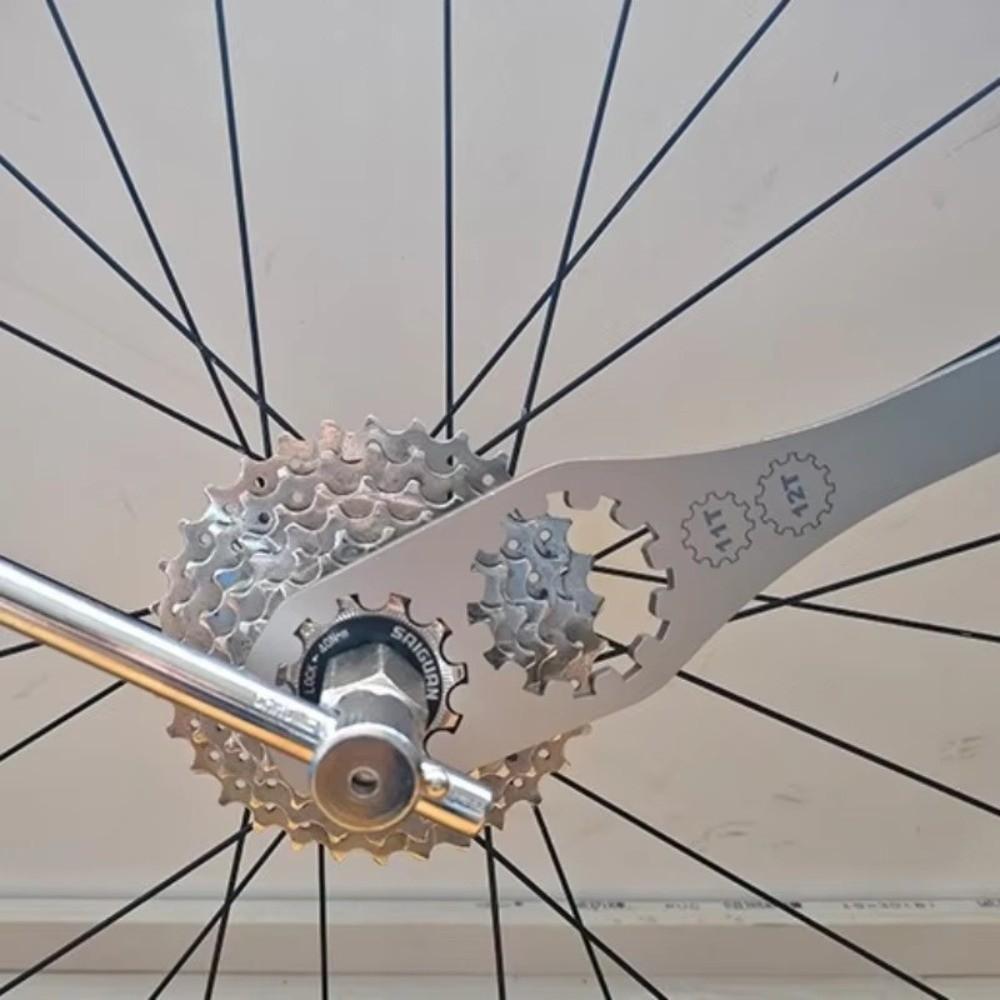 Stainless Steel Freewheel Wrench Ergonomic Handle MTB Gear Wheel Fixing Tool  MTB Gear Fixing