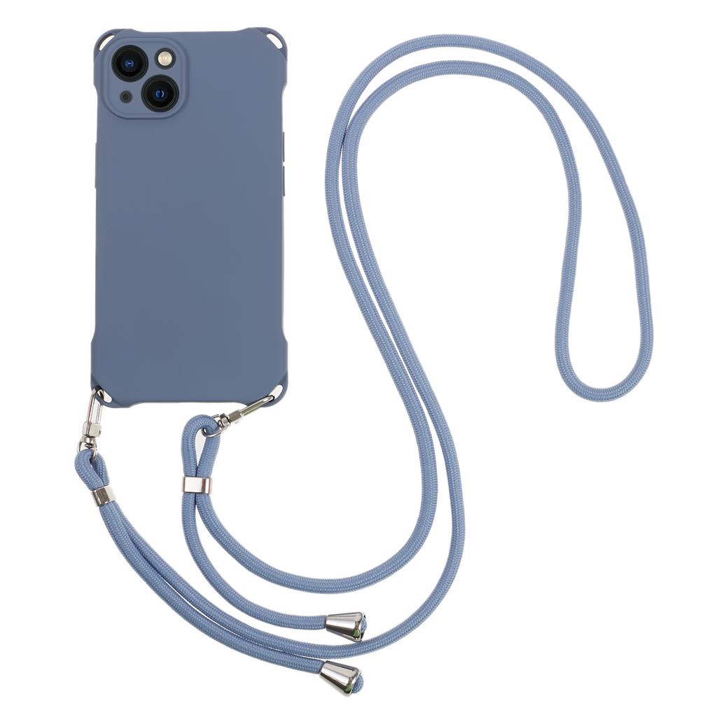 Phone Cover for iPhone 13 6.1 inch Four Corner Thickened Anti-drop TPU Phone Case with Hanging Rope