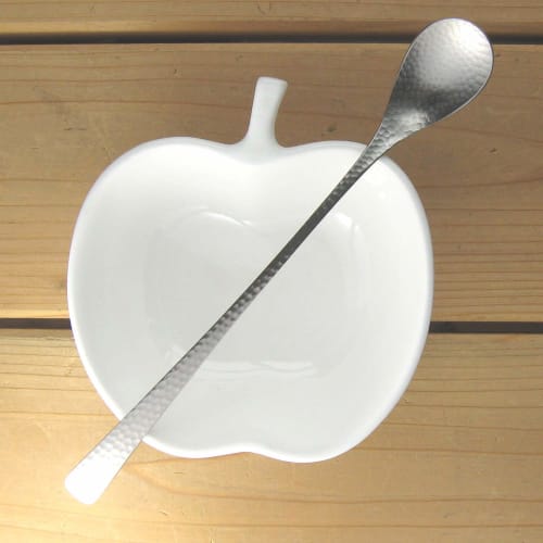 Nagao Japanese-Western Style Shaved Ice Spoon, 19.7cm, 18-8 Stainless Steel, Hammered Finish, Made In Japan
