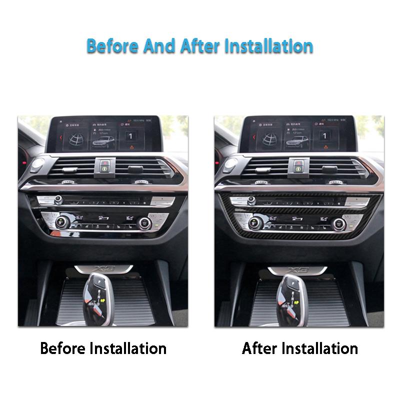 Samolepky obložení CD panelu klimatizace z uhlíkových vláken pro BMW X3 X4 G01 G02 G08 2018-2022 Úprava interiéru vozu