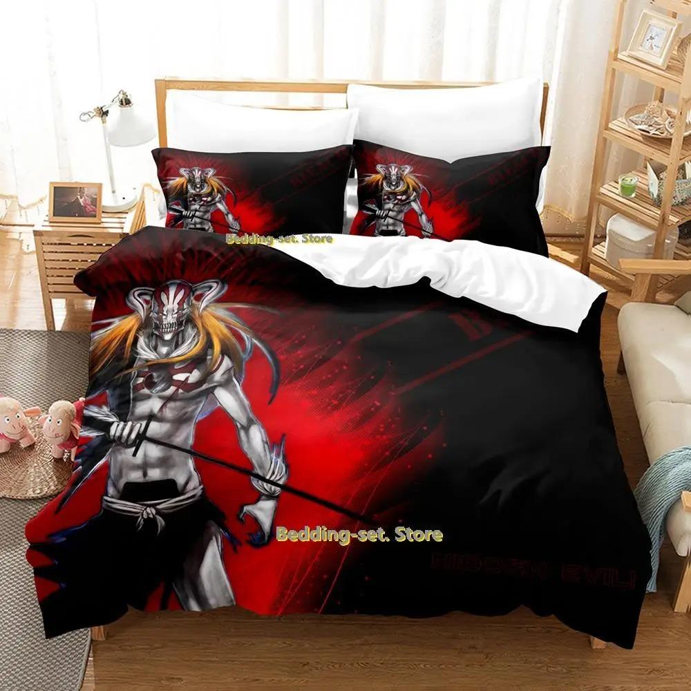New Bleach Anime Bedding Set Cartoon 3 Piece Duvet Cover for Adult Kid Bedroom Cool Design