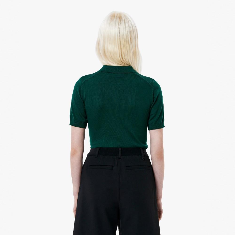 Lacoste Women's Soft Wool Short Sleeve Sweater Polo PF525E-55N132