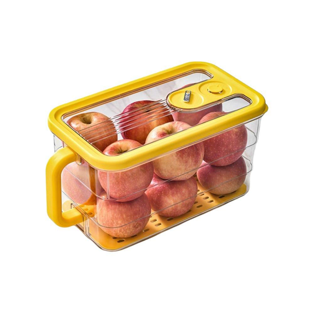 Kunststoff-Kühlschrank-Aufbewahrungsbox, große Kapazität, versiegelbar, Obst- und Gemüse-Crisper mit Deckel, stapelbarer Gemüse-Aufbewahrungs-Organizer