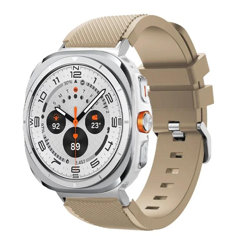 Silicone Strap For Samsung Galaxy Watch Ultra 2026 47mm Stripe Texture Replacement Band For Samsung Watch 8/8 Classic Accessory