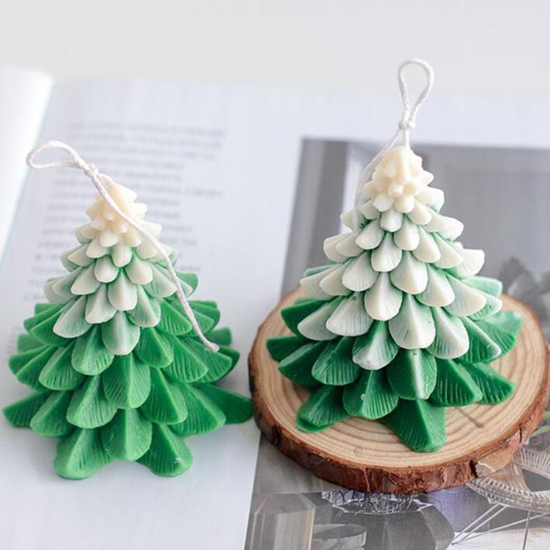 Aroma Plaster Silicone Mold Handicrafts Soap Candle Resin Casting Handmade Sawtooth Christmas Tree Shape 3D Candle Mold