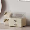Desktop Cosmetics Storage Box Large Capacity Cosmetic Organizer with 2 Drawers Removable Multi-Compartment Box Makeup Organizer for Dresser