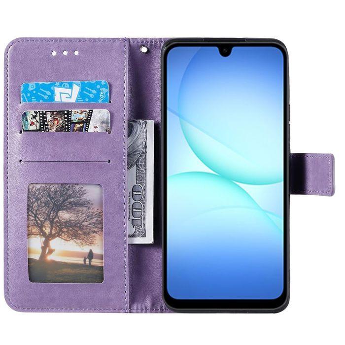 Coque de Protection - BOOLING - Samsung Galaxy A17 5G/4G - Synthécuir Motif Mandala Violet - 2 Vitre