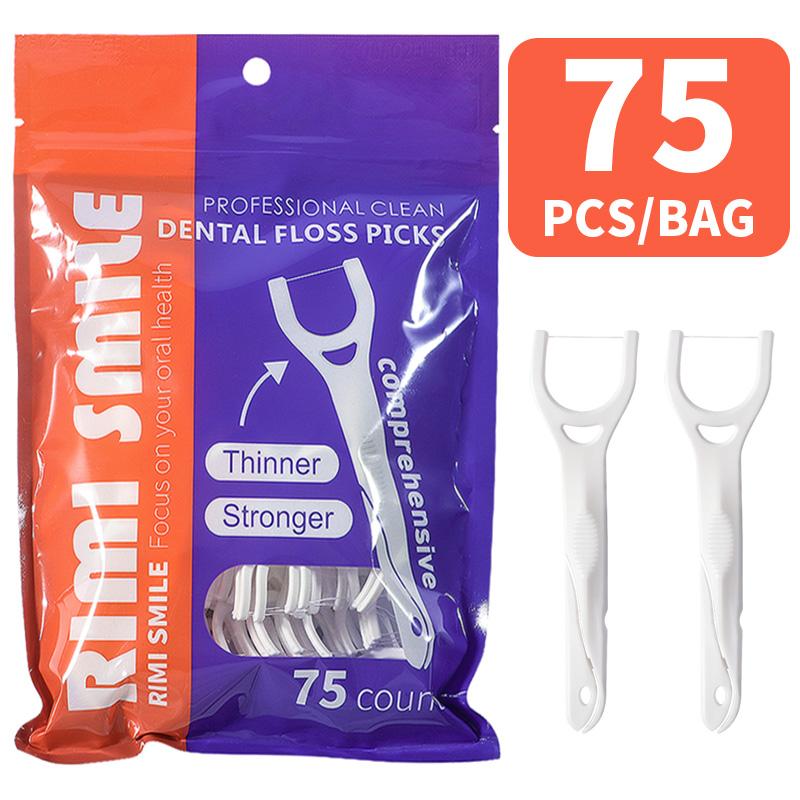 75PCS/BAG Posterior Dental Floss Rod - Oral Care Floss Rod
