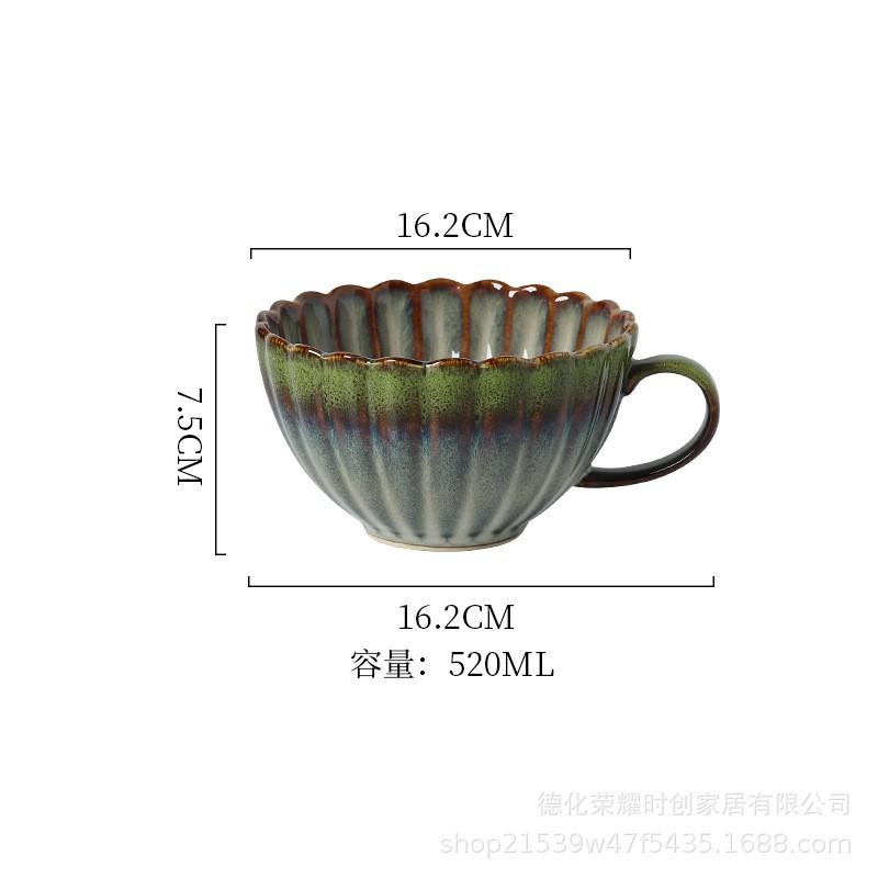 Japanese Retro Ceramic Dinnerware Set Handmade Glazed Stoneware Bowls Plates Home Dining Tableware